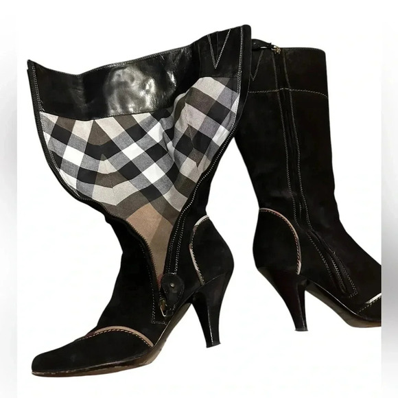 Burberry nova trim black tall boots size 37 - Picture 9 of 15